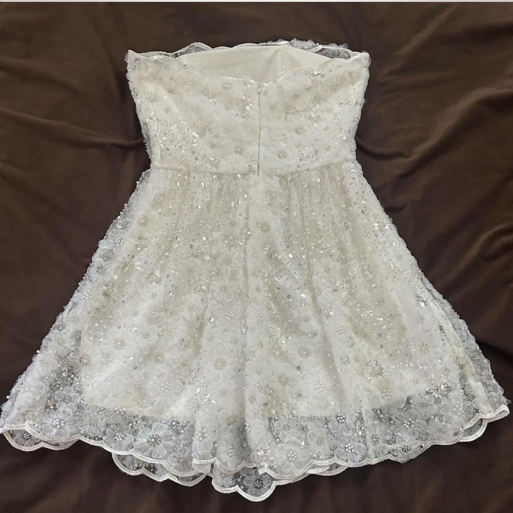 altar’d state demi embellished mini white sequin dress - Picture 4 of 6
